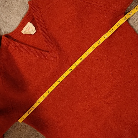 BYFORD Vintage 100% Wool V-Neck Sweater, Orange, Womens Size Medium - Picture 6 of 9